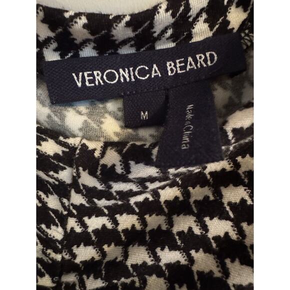 Veronica Beard Mizani Ruched Mini Dress Size M Off White Black Houndstooth $278. - Picture 5 of 8